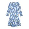 Women's Fashionable V-Neck Button Seven Part Cuff Pocket Floral Dress