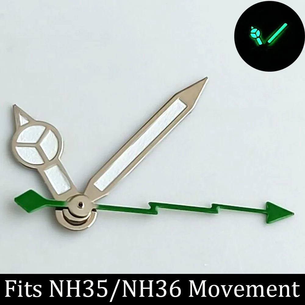 High quality watch hands blue-green/green luminous hands suitable for N H35 NH36/ETA 2836 2824/8205 8215 movements