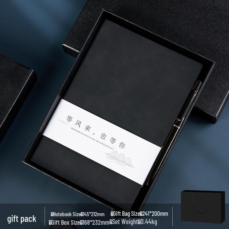 Maßgeschneidertes Business-Notizbuch aus weichem Leder mit Stifthalter