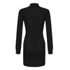Women's Fashion Casual Knitted Long Sleeve Soild Turtleneck Sexy Slim Sweater Dress