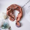 Pearl Magnetic Buckle Silk Scarf Double Square Scarf Necklace Chain Scarf Neck Pattern Small Scarf