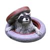 Raccoon Ornament Under Manhole Cover Garden Miniature Resin Imitation Animal
