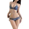 Jinxiao Retro Passion Lingerie: No-Remove Hot Temptation Split-Strap Denim Shorts