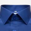 Men's Spread Collar with Hidden Button Mercerized Cotton Non-Iron Dress Shirt with Chest Pocket Long Sleeve Solid Business Office Wear