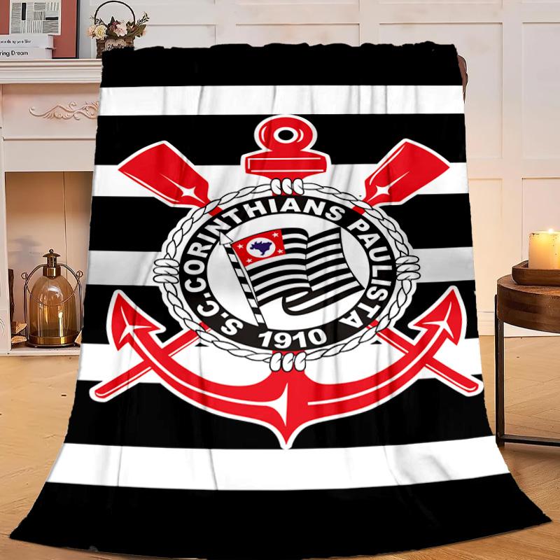 1PC Football Club Emblem Flannel Blanket Gift, Suitable for Both Men And Women, Soft Ideal for Beds And Sofa, Birthday Or Christmas Gift