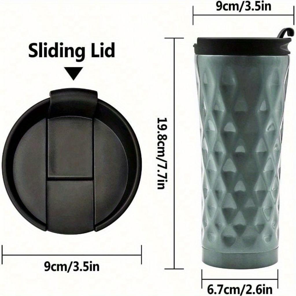 Insulated Coffee Mug 17oz, Leak Proof Coffee Cups with Lid, Thermal Coffee Cups Stainless Steel Reusable Coffee Mug Keep Cold and Hot Travel Mug