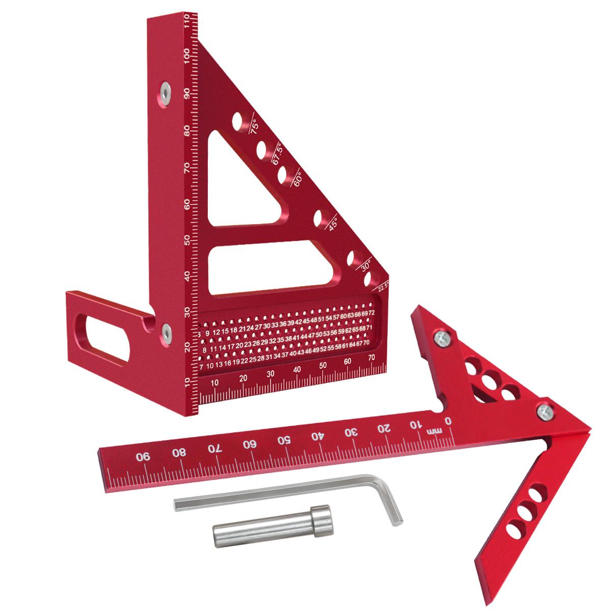 

2pcs Metric WoodworkingTriangle Ruler & Square Center Scriber, 3D Multi-Angle Measuring Layout Ruler with Positioning Dowel Pin 1pc