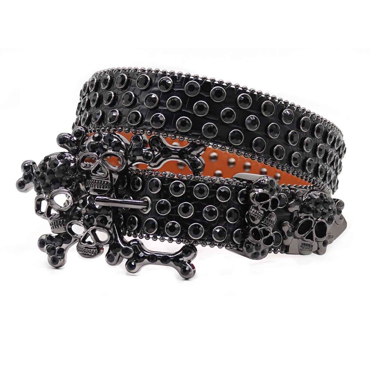 Bold Skull Belt: Stylish European American Hip Hop Men s Jeans Accessory 105 cm