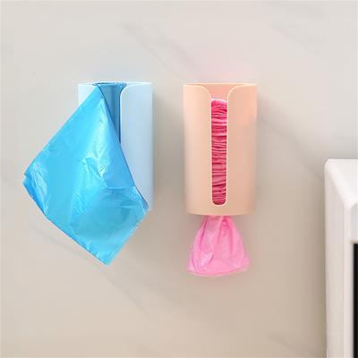 Kitchen Garbage Bags Storage Rack Plastic Bags Holder Punch-free Self-adhesive Wall-mounted Household Bathroom Organizer Box