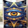 1pc Evil Eye Printed Blanket, Contemporary Style Blanket, Soft And Comfortable Blanket, Travel Sofa Bed, Office Home Decor