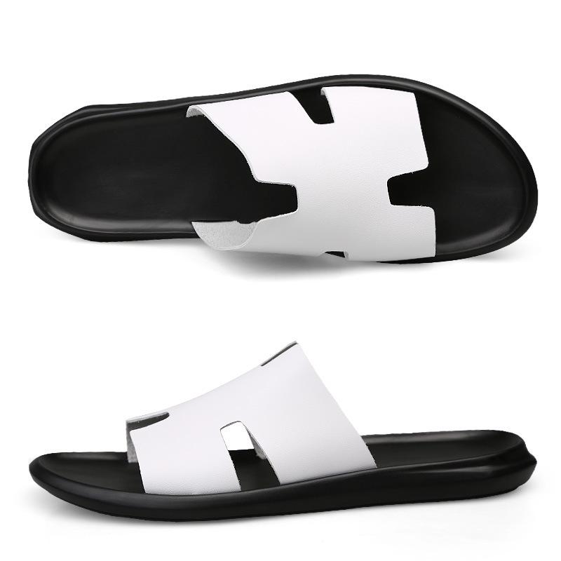 2024 Herren Open-Toe Slip-On Rindsleder Sandalen - Große Größe Strandhausschuhe