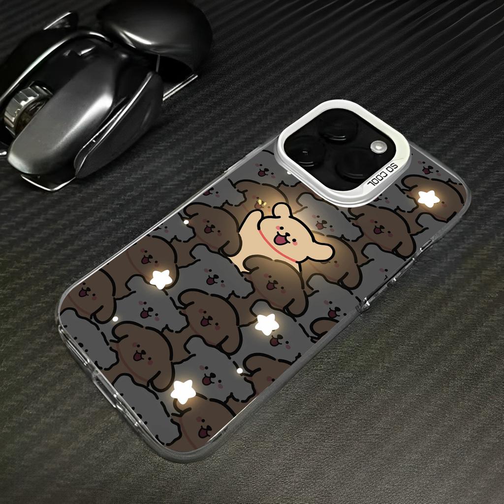 Glowing Puppy for Apple 17/16pro Cute 15/14 Fun IPhone Ne11 Phone Case Xsmax