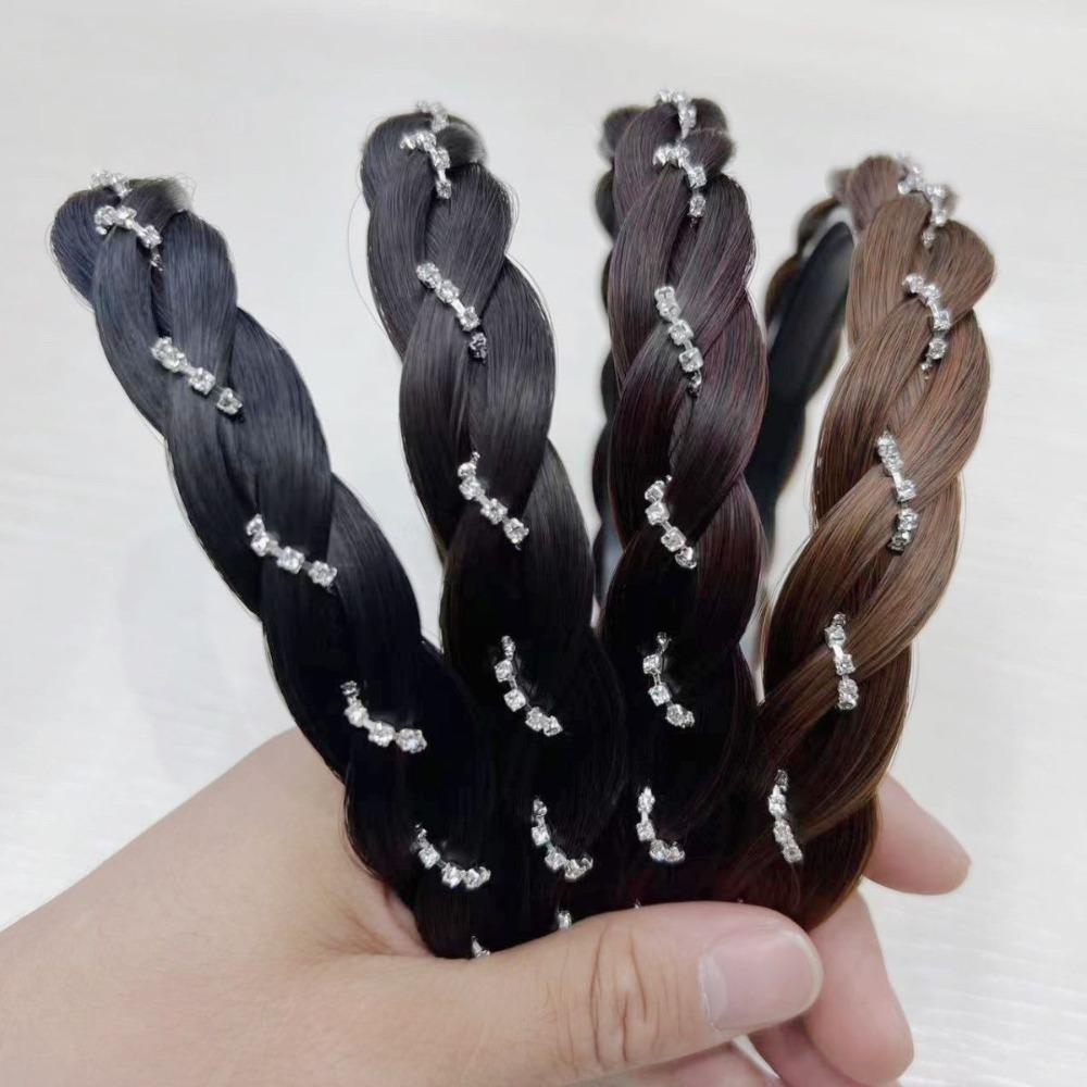 

Non-slip Fishbone Braid Headband Synthetic Korean Head Wrap Women Hair Hoop Girl Gifts