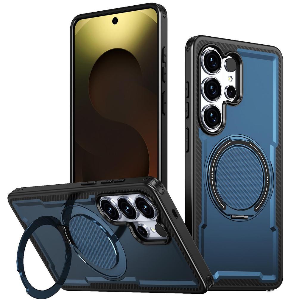 Samsung S26 Ultra Multifunctional Phone Case with Rotating Ring & Magnetic Stand - S25 Protective Cover