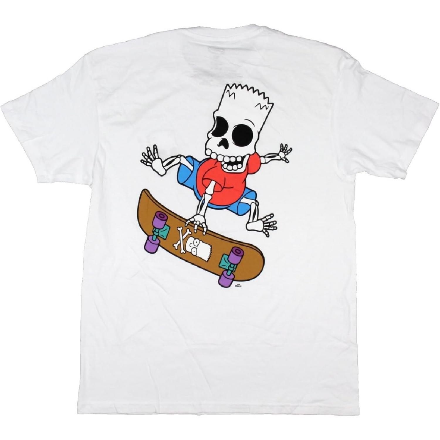 

The Simpsons Men s Bart Skeleton Skateboarding Adult Short Sleeve T-Shirt, Bart Skate, Medium XXXXXL білий