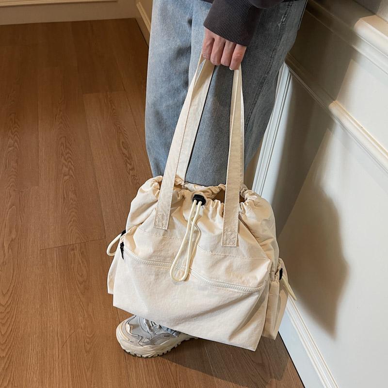 2025 Casual Solid Cloth Large Capacity Shoulder Bags String Simple Versatile Fashionable Portable Popularity Handbags for Women