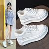 Women's Shoes 2026 Autumn and Winter New Versatile Sponge Cake Thick Sole 8CM Casual Board Shoes with Plush White Shoes