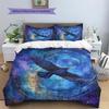 Blue Eagle  Pattern Bedding Quilt Set Quilt Cover Pillowcase Home Decoration  Gift (1 * Duvet Cover + 2 * Pillowcase, Without Core)