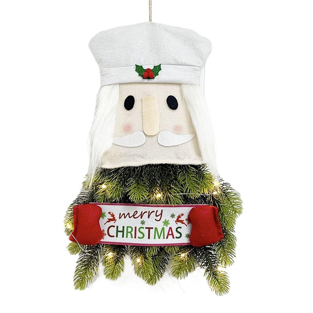 Christmas Decorative Supplies Santa Claus Snowman Christmas Lantern Flower Wreath Pendant