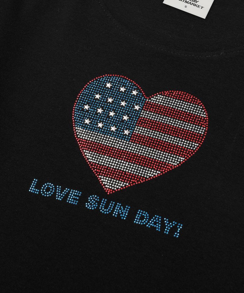 SUNDAY FRUIT MARKET W) Heart Bling Ls Tee Black