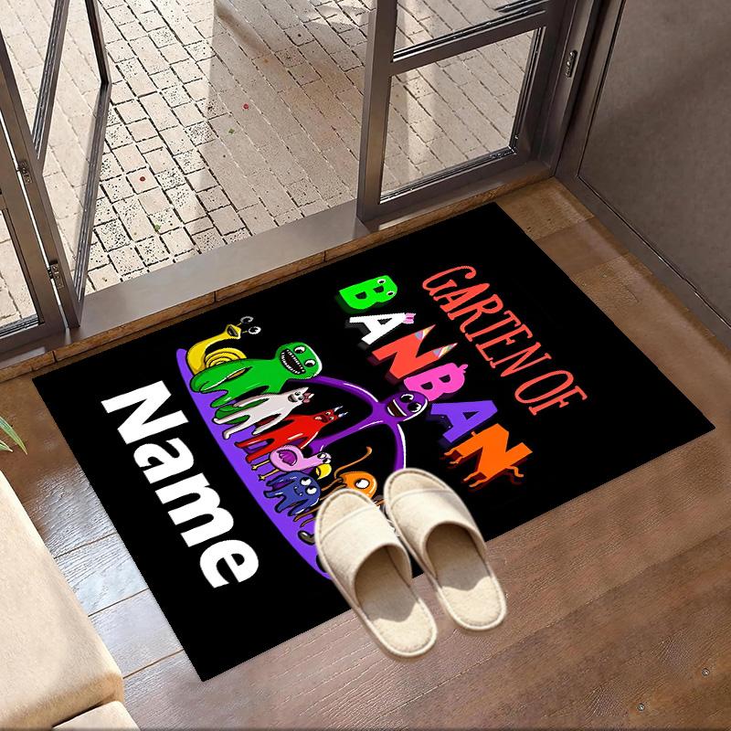 Custom Name Personalized Game Rainbow Friends Print Carpet, Versatile Home Decor Rug, for Playroom, Apartment, Balcony, Entryway, Hallway Gift