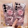 Classic Crystal Rose Phone Case S26 Ultra Case Glass Mobile Phones for Samsung Galaxy S26 S25 S24 S23 S22 FE,Ultra,Plus