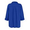 Camicia da Donna in Cotone e Lino Manica Lunga Collo a Revers Bottoni Camicia Colorata