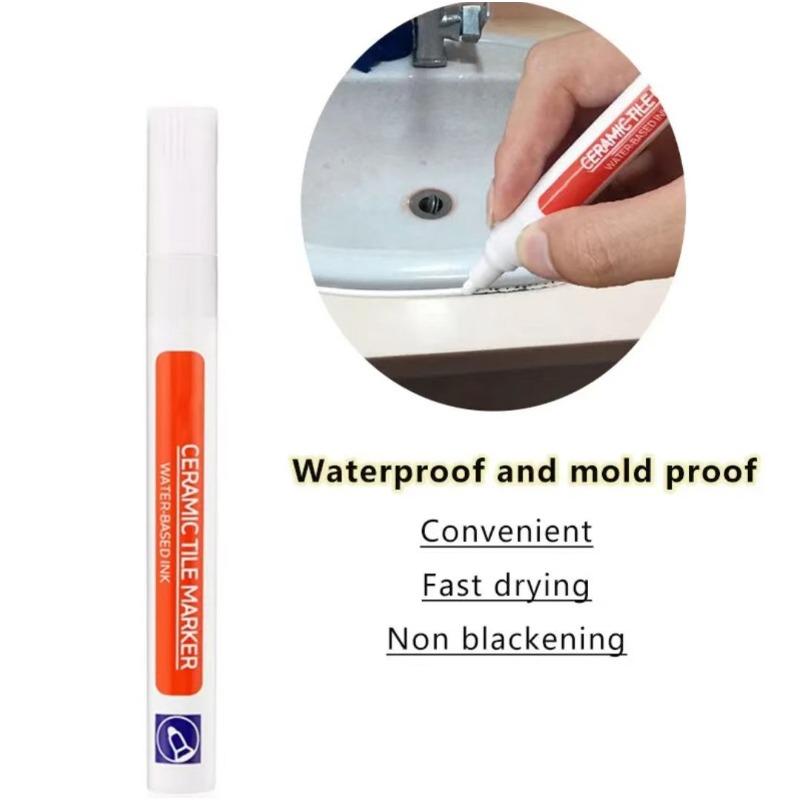 8 ks Vodotěsná bílá spárovací tužka na dlaždice, obnovovač spár na zeď, značka, krásná spára keramických dlaždic, změna barvy spár na stěnách kuchyně a koupelny