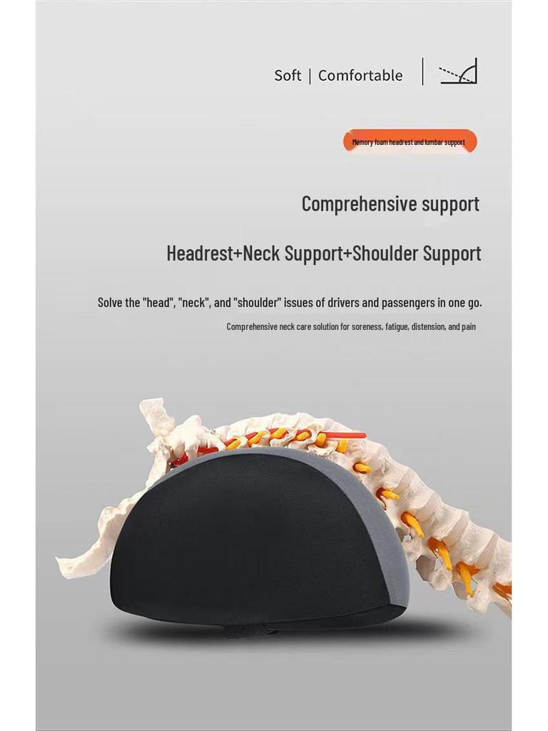 Opěrka hlavy a bederní opěrka do auta – Polštářek do interiéru pro pohodlné cestování