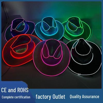 Iridescent LED Light-Up Cowboy Hat for Cosplay & Halloween