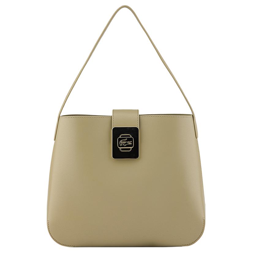 

Lacoste Fashion Brand Logo Buckle Closure Leather Tote Bag Medium Women handbags Corn-Gray NF3616ME-254732-C87 Corn Gray,Medium