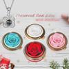 Rotating Rose Gift Box with Necklace and Ring - Valentine's Day Eternal Flower Jewelry Box