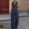 ZANZEA Women Sleeveless Vest Tops and Wide Leg Pants Casual Two Piece Suit Sets