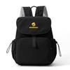 Solid Color Flap Backpack with Front Zipper Pocket Top Handle Adjustable Straps Casual School Daypack