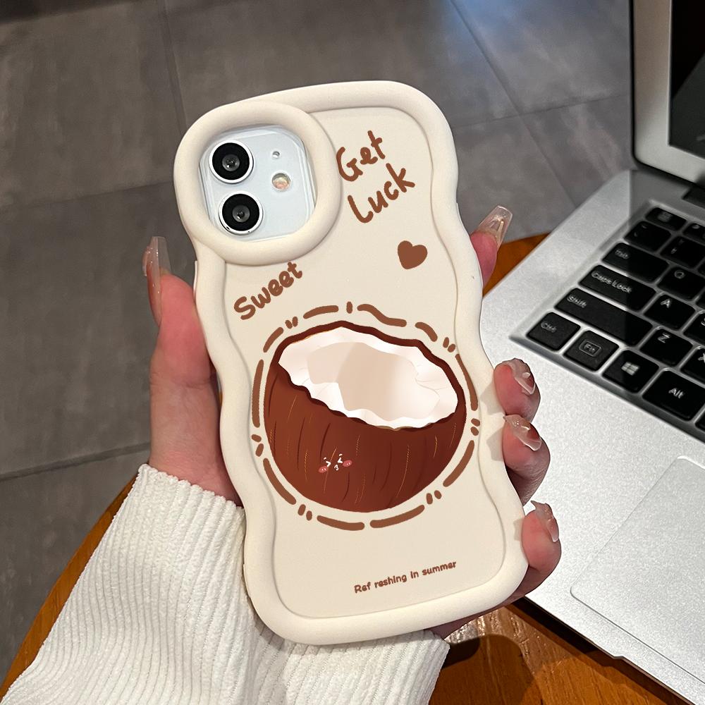 Painted Pattern Big Wave Edge Soft Silicone Material Macaron Phone Case Shockproof Protective Rubber Casing for iPhone Huawei Honor Infinix Tecno