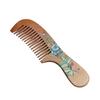 Painted Flower Peach Wood Healthy Scalp Comb Hair Massage Anti-Static Care Tool