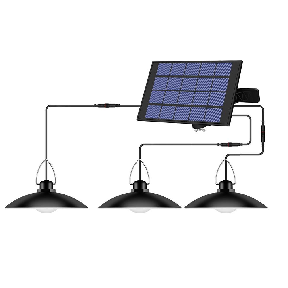 Solar Powered Pendants Light with Adjustable Panel Auto ON/OFF Lighting Sensor IP65 Water-resistant