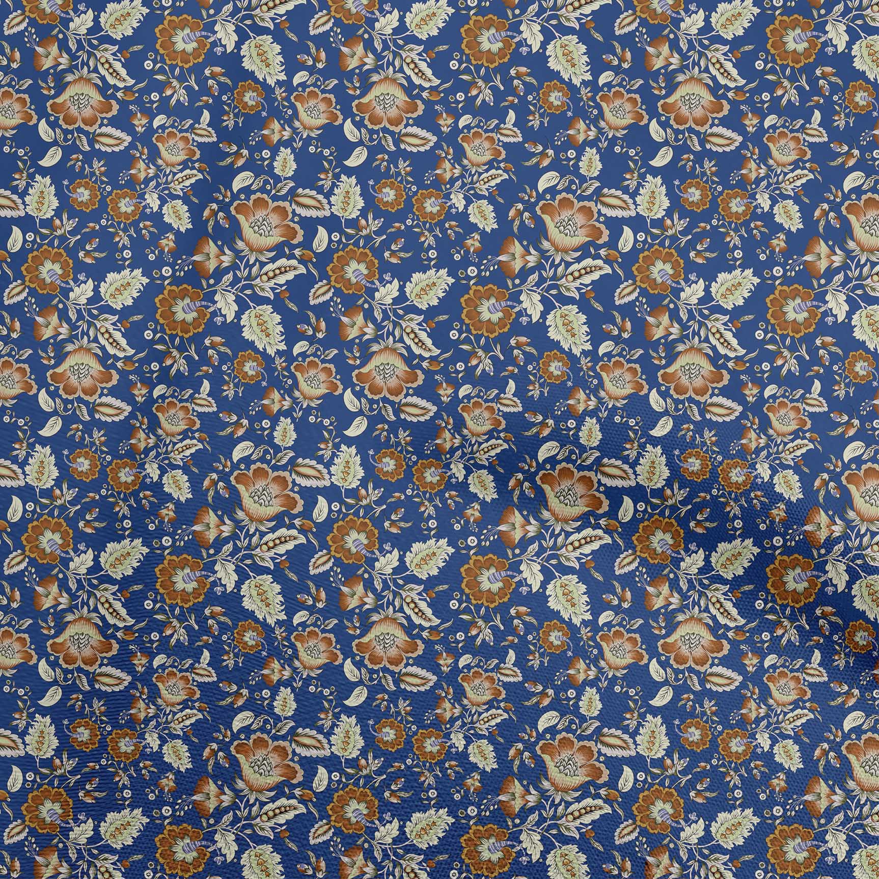 

oneOone Cotton Flex Gray Fabric Asian Suzani Sewing Material Print Fabric By The Yard 40 Inch 42 Inch Wide - Viscose Chiffon темно-синього кольору