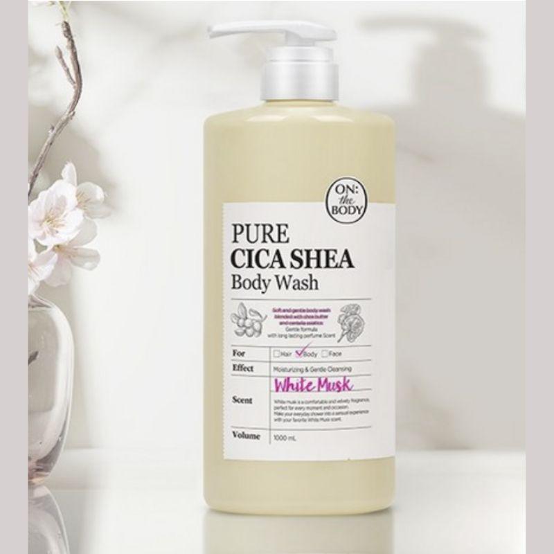 ON THE BODY Pure Cica Shea Body Wash 1L – Gentle Soothing & Moisturizing Body Cleanser