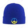 Custom Ukr Peace Symbol Skullies Beanies Caps For Men Unisex Outdoor Winter Warm Knitting Hat Adult Ukrainian Bonnet Hats