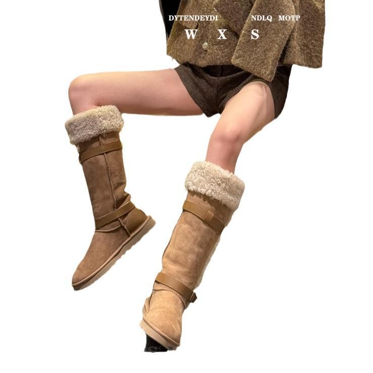 Long Snow Boots Women's 2025 New Winter Boots Piled Thickened High Thermal Cotton Boots