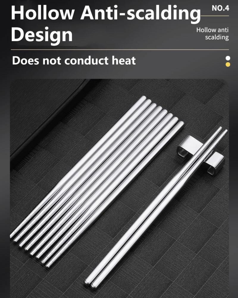 2-5 par pałeczek 304 stal nierdzewna antypoślizgowe metalowe pałeczki do sushi koreańskie japońskie jedzenie chińskie pałeczki