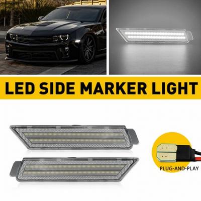 For 2010-2015 Chevrolet Camaro White Front LED Signal Lamp Side Marker Light EXV