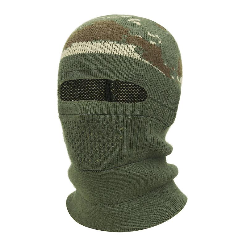 Winter Outdoor Verbundene Strickmütze Windschutz Warme Überzieh-Wollmütze