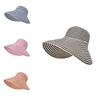 Summer Striped Wide Brim Fisherman Hat With Sun Protection For Women Outdoor Fashion