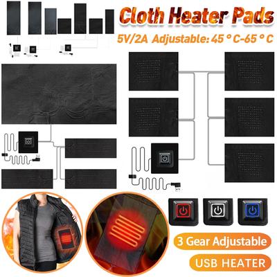 Winter Heating Vest Pads USB Electric Heated Jacket Heating Pad 3 Gear Adjustable Outdoor Themal Warm For DIY Heated Clothing