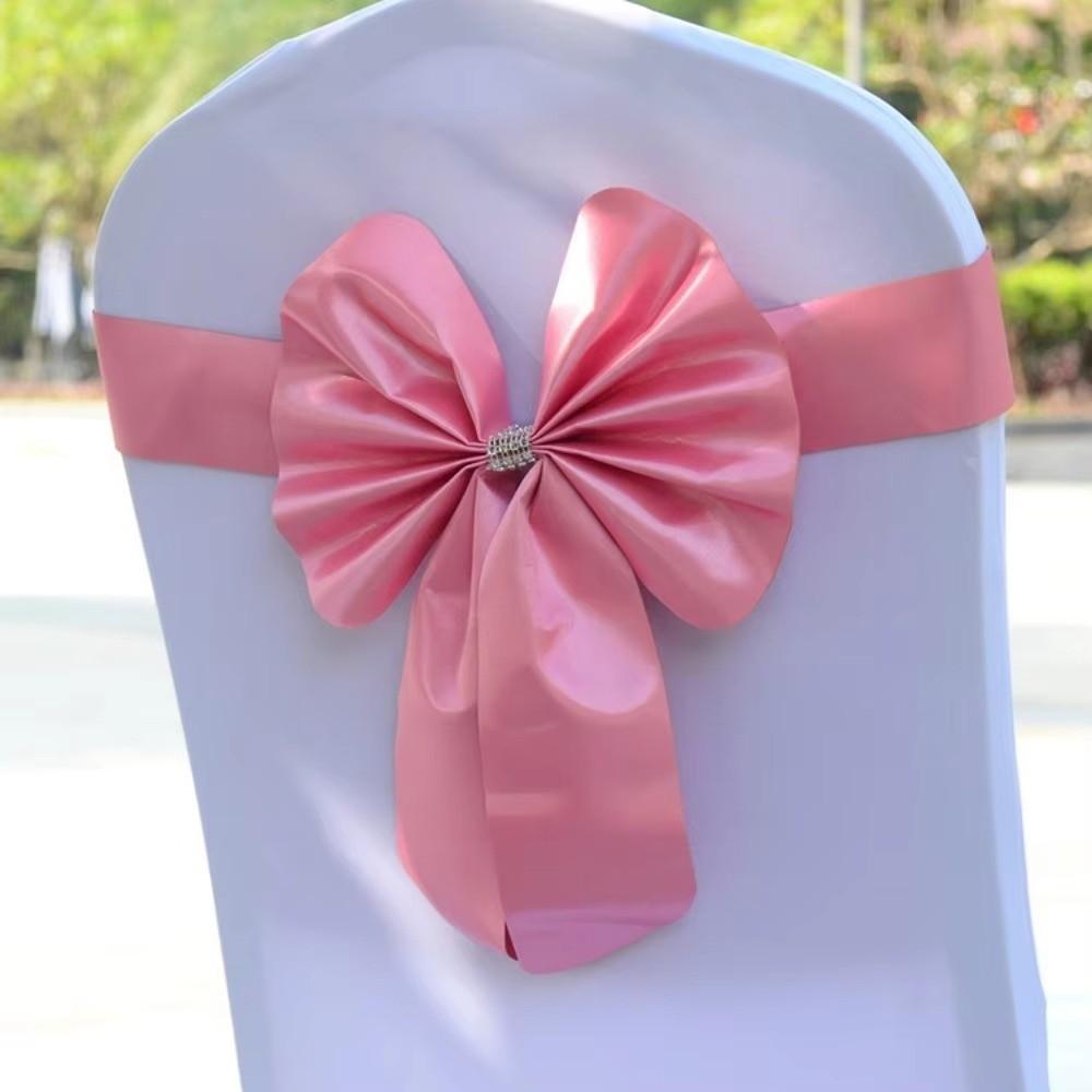 Bows Chair Back Bow Decorative Belt Ready Made Ties Fastening Event Chair Straps Elastic Band Satin Chair Sashes