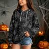 Kids Casual Hooded Sweatshirt with Halloween Print Pullover for Daily Wear