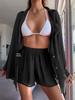 2023 Women's Sexy Loose Beach Cover-up Set - Casual Short Sleeve Sun Protection for Bikini