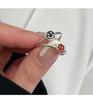 Yinruitai S925 Sterling Silver Rainbow Cartoon Smile Ring - Women's 2022 Trendy Niche Design